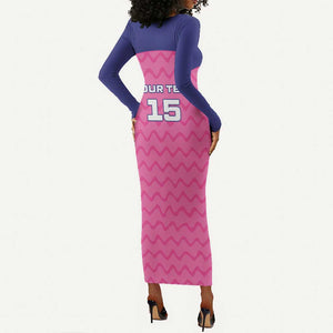 Custom Afro South Africa Cricket Long Sleeve Bodycon Dress Go Paarl