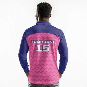 Custom Afro South Africa Cricket Long Sleeve Polo Shirt Go Paarl