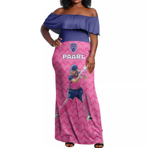 Custom Afro South Africa Cricket Off Shoulder Maxi Dress Go Paarl