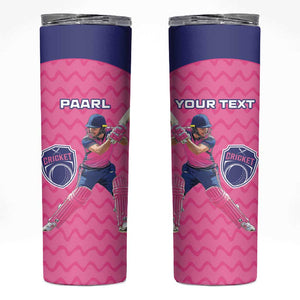 Custom Afro South Africa Cricket Skinny Tumbler Go Paarl