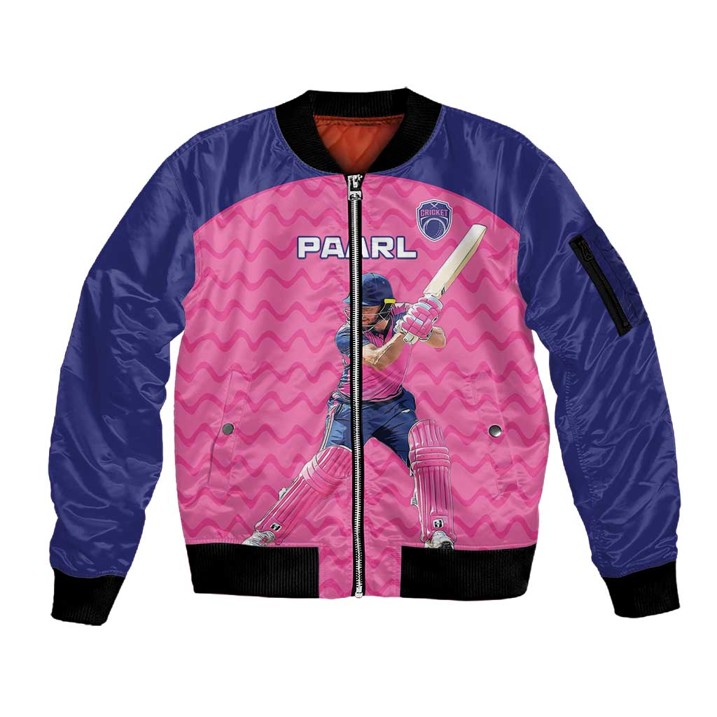 Custom Afro South Africa Cricket Sleeve Zip Bomber Jacket Go Paarl