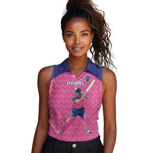 Custom Afro South Africa Cricket Women Sleeveless Polo Shirt Go Paarl