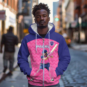 Custom Afro South Africa Cricket Zip Hoodie Go Paarl