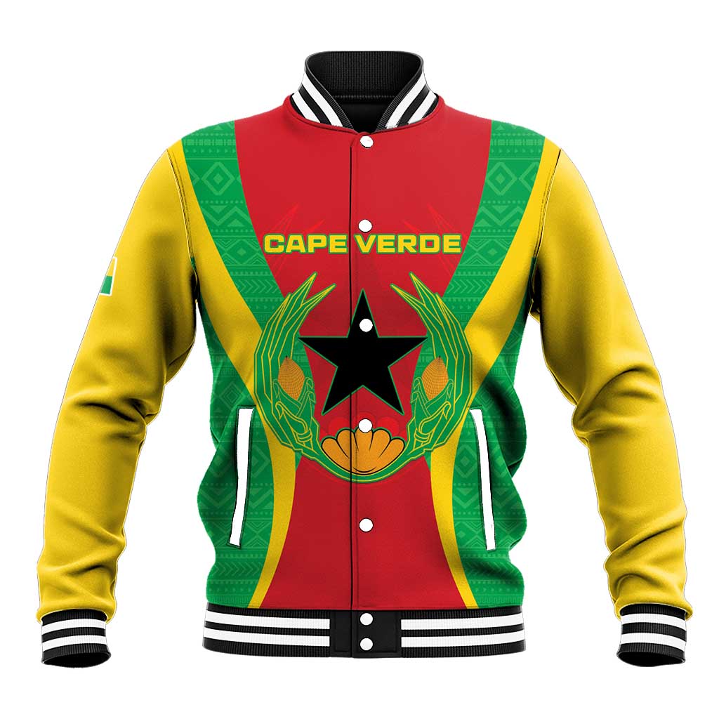 Personalised Afro Cape Verde (1975-1992) Baseball Jacket Mix African Pattern