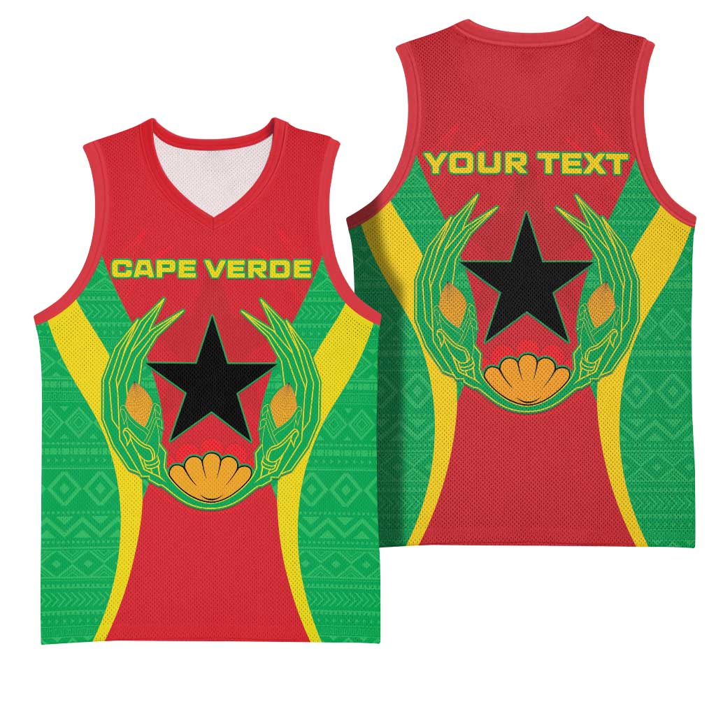 Personalised Afro Cape Verde (1975-1992) Basketball Jersey Mix African Pattern LT15