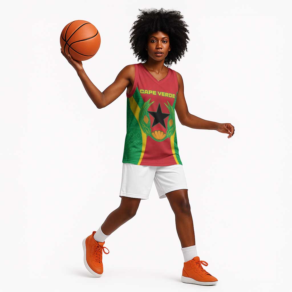 Personalised Afro Cape Verde (1975-1992) Basketball Jersey Mix African Pattern LT15