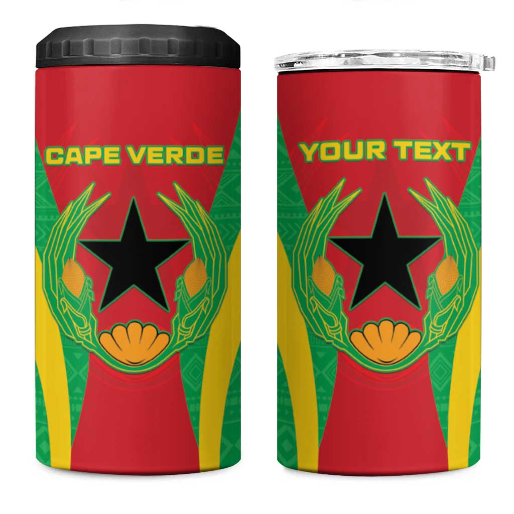 Personalised Afro Cape Verde (1975-1992) 4 in 1 Can Cooler Tumbler Mix African Pattern