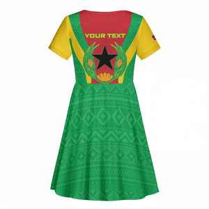 Personalised Afro Cape Verde (1975-1992) Kid Short Sleeve Dress Mix African Pattern