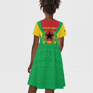 Personalised Afro Cape Verde (1975-1992) Kid Short Sleeve Dress Mix African Pattern