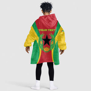 Personalised Afro Cape Verde (1975-1992) Kid Wearable Blanket Hoodie Mix African Pattern