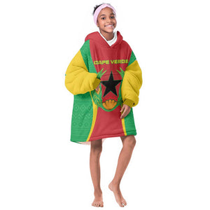 Personalised Afro Cape Verde (1975-1992) Kid Wearable Blanket Hoodie Mix African Pattern