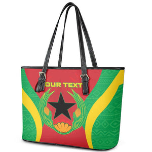 Personalised Afro Cape Verde (1975-1992) Leather Tote Bag Mix African Pattern