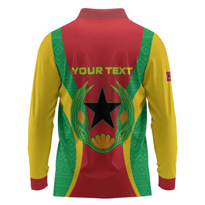 Personalised Afro Cape Verde (1975-1992) Long Sleeve Polo Shirt Mix African Pattern