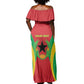 Personalised Afro Cape Verde (1975-1992) Off Shoulder Maxi Dress Mix African Pattern