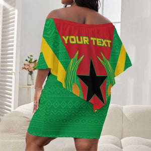 Personalised Afro Cape Verde (1975-1992) Off Shoulder Short Dress Mix African Pattern