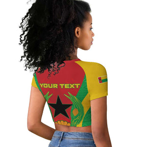 Personalised Afro Cape Verde (1975-1992) Raglan Cropped T shirt Mix African Pattern