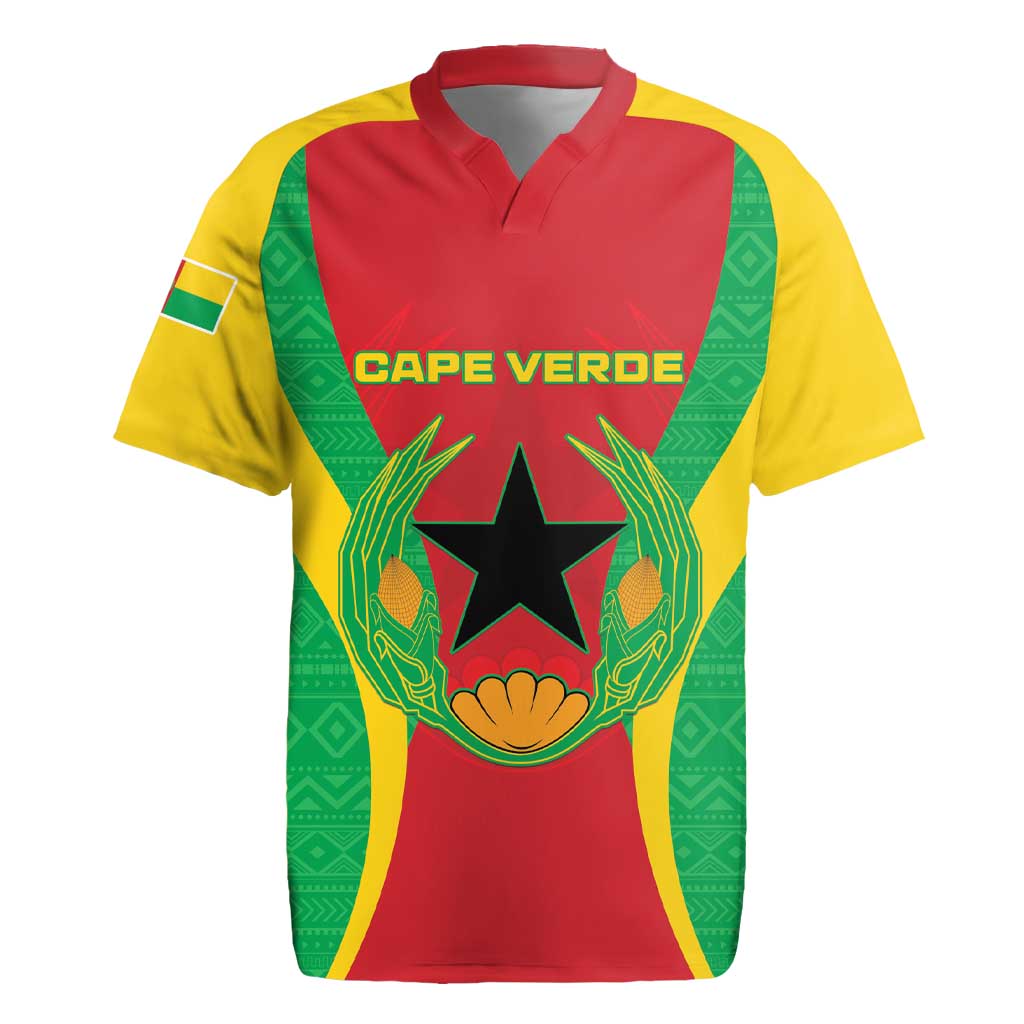 Personalised Afro Cape Verde (1975-1992) Rugby Jersey Mix African Pattern