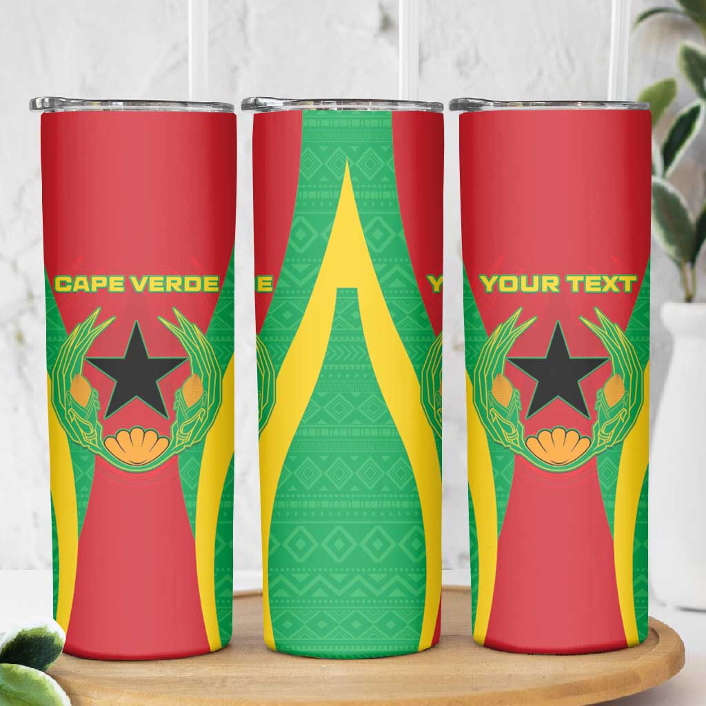 Personalised Afro Cape Verde (1975-1992) Skinny Tumbler Mix African Pattern