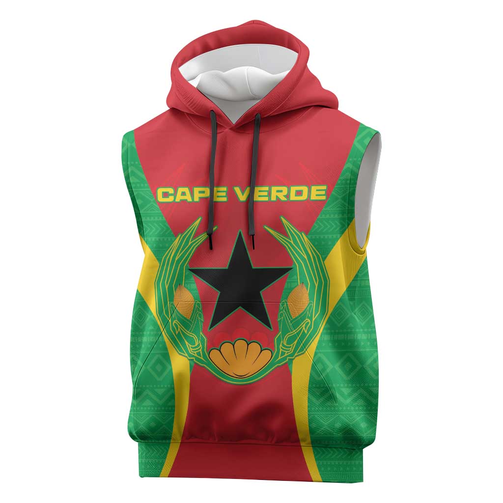 Personalised Afro Cape Verde (1975-1992) Sleeveless Hoodie Mix African Pattern - African Pride