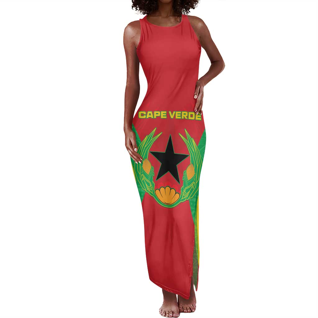 Personalised Afro Cape Verde (1975-1992) Tank Maxi Dress Mix African Pattern