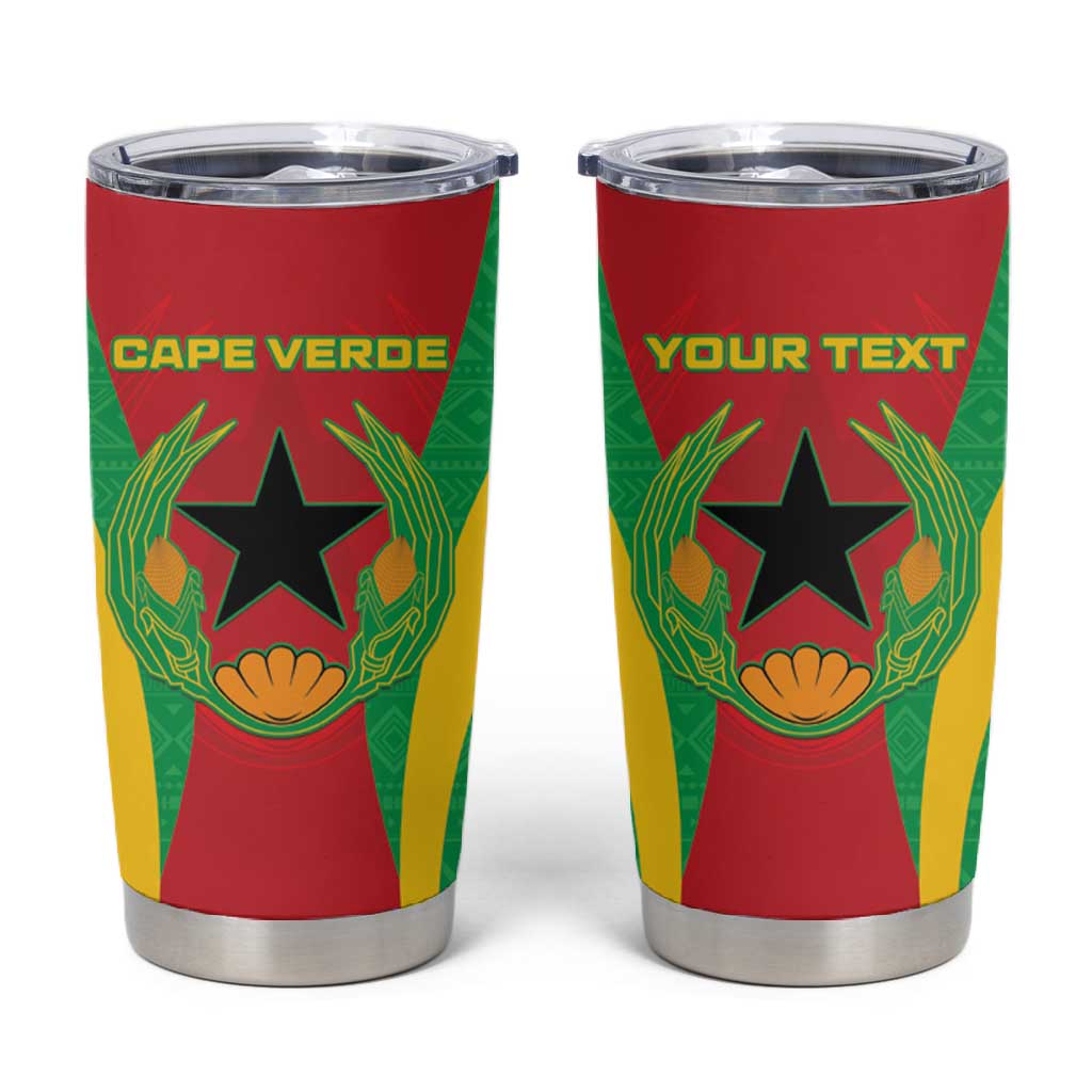 Personalised Afro Cape Verde (1975-1992) Tumbler Cup Mix African Pattern