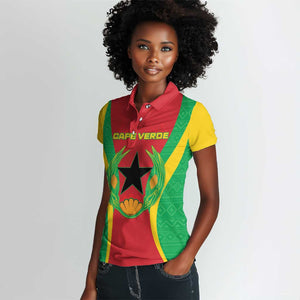 Personalised Afro Cape Verde (1975-1992) Women Polo Shirt Mix African Pattern