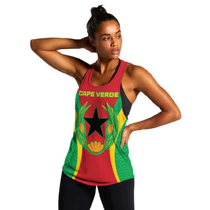 Personalised Afro Cape Verde (1975-1992) Women Racerback Tank Mix African Pattern