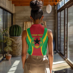 Personalised Afro Cape Verde (1975-1992) Women Sleeveless Polo Shirt Mix African Pattern