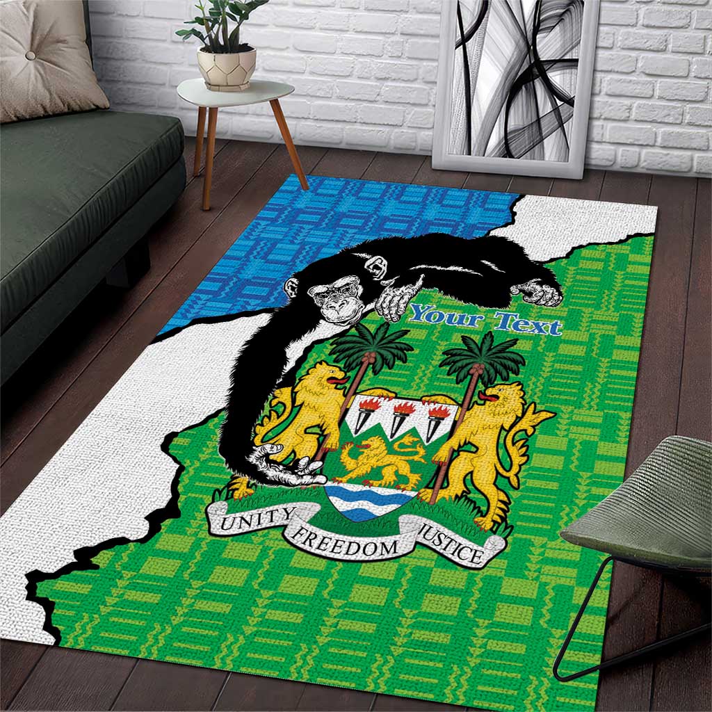 Personalised Afro Sierra Leone Area Rug Chimpanzee Mix African Pattern