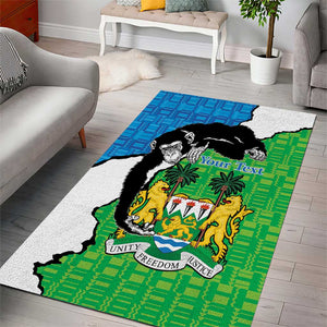 Personalised Afro Sierra Leone Area Rug Chimpanzee Mix African Pattern