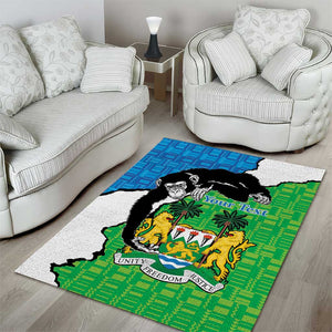 Personalised Afro Sierra Leone Area Rug Chimpanzee Mix African Pattern