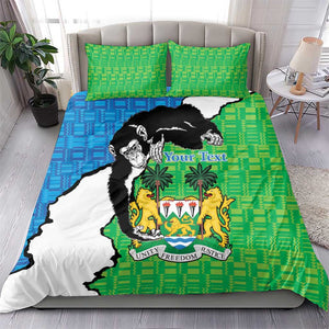 Personalised Afro Sierra Leone Bedding Set Chimpanzee Mix African Pattern