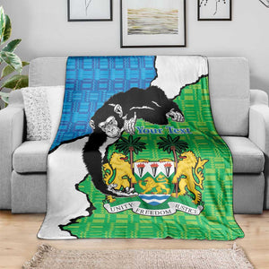 Personalised Afro Sierra Leone Blanket Chimpanzee Mix African Pattern