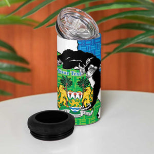 Personalised Afro Sierra Leone 4 in 1 Can Cooler Tumbler Chimpanzee Mix African Pattern