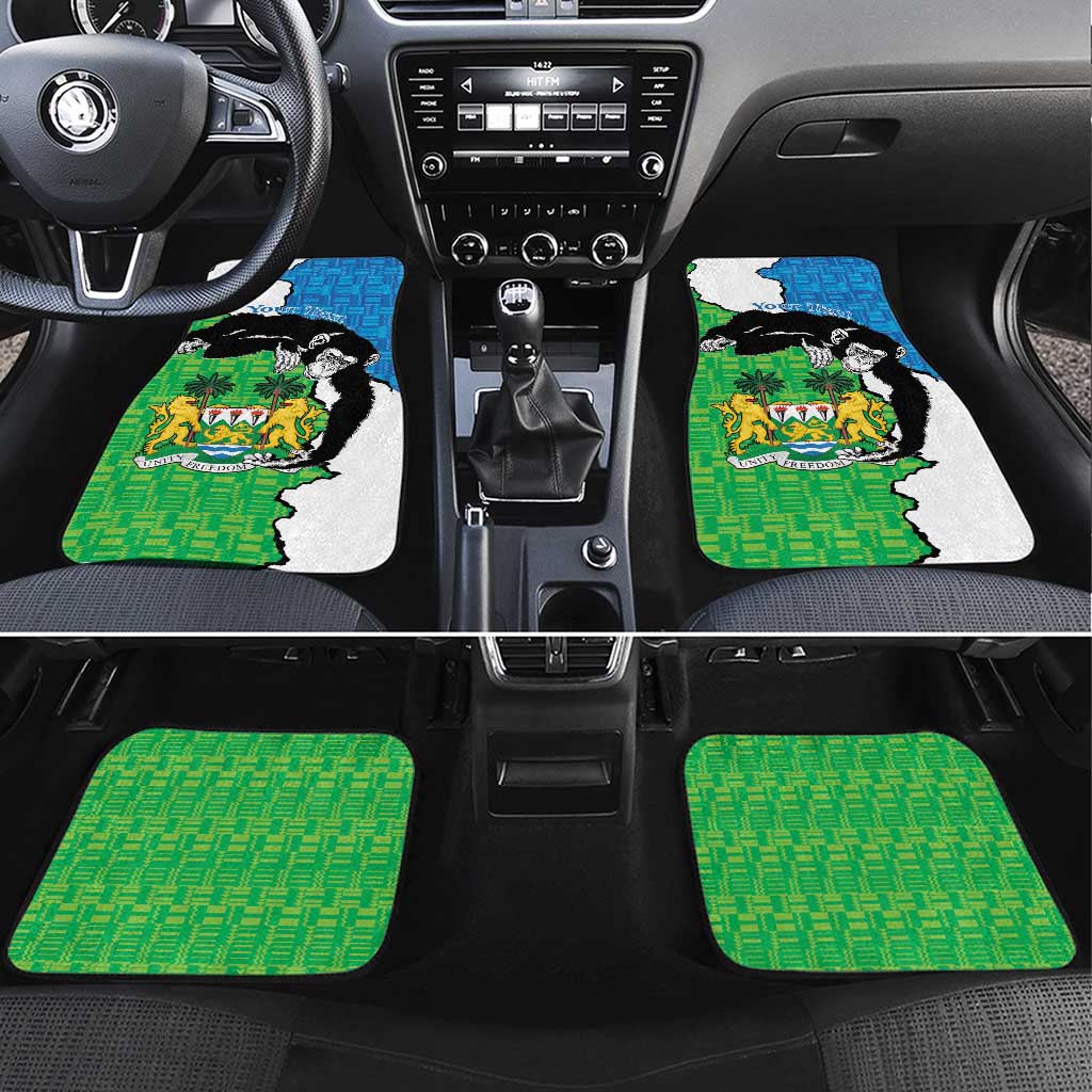 Personalised Afro Sierra Leone Car Mats Chimpanzee Mix African Pattern