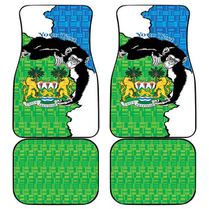 Personalised Afro Sierra Leone Car Mats Chimpanzee Mix African Pattern