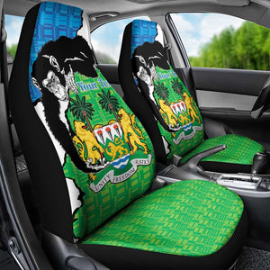 Personalised Afro Sierra Leone Car Seat Cover Chimpanzee Mix African Pattern