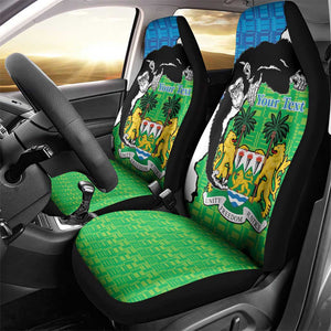 Personalised Afro Sierra Leone Car Seat Cover Chimpanzee Mix African Pattern