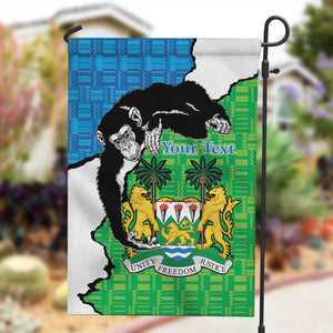 Personalised Afro Sierra Leone Garden Flag Chimpanzee Mix African Pattern