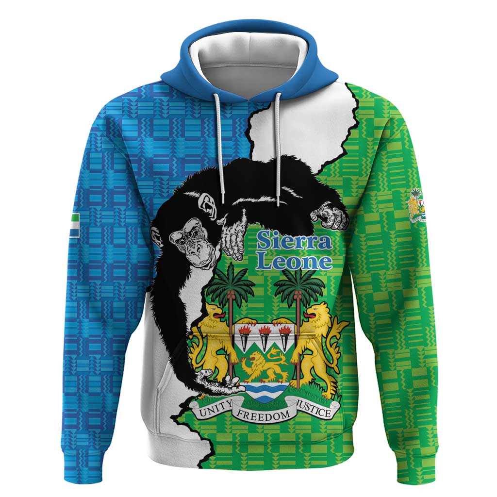 Personalised Afro Sierra Leone Hoodie Chimpanzee Mix African Pattern