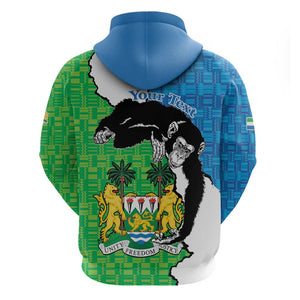 Personalised Afro Sierra Leone Hoodie Chimpanzee Mix African Pattern