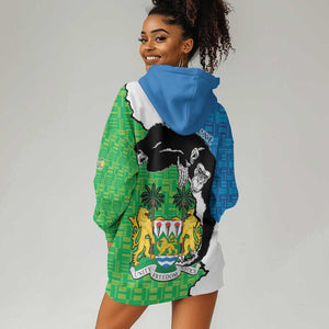 Personalised Afro Sierra Leone Hoodie Dress Chimpanzee Mix African Pattern