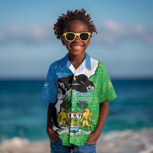 Personalised Afro Sierra Leone Kid Hawaiian Shirt Chimpanzee Mix African Pattern