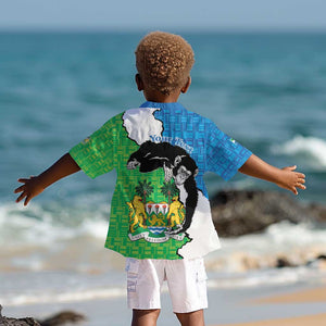 Personalised Afro Sierra Leone Kid Hawaiian Shirt Chimpanzee Mix African Pattern