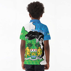 Personalised Afro Sierra Leone Kid Polo Shirt Chimpanzee Mix African Pattern