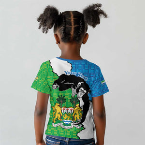 Personalised Afro Sierra Leone Kid T shirt Chimpanzee Mix African Pattern