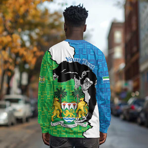 Personalised Afro Sierra Leone Long Sleeve Shirt Chimpanzee Mix African Pattern