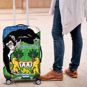 Personalised Afro Sierra Leone Luggage Cover Chimpanzee Mix African Pattern