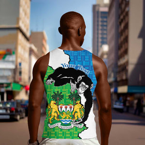 Personalised Afro Sierra Leone Men Tank Top Chimpanzee Mix African Pattern