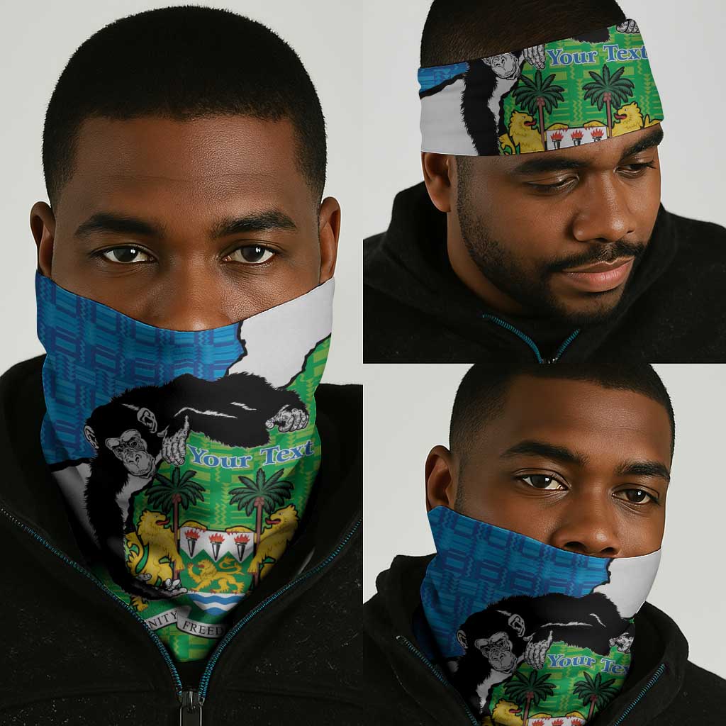 Personalised Afro Sierra Leone Neck Gaiter Chimpanzee Mix African Pattern LT15